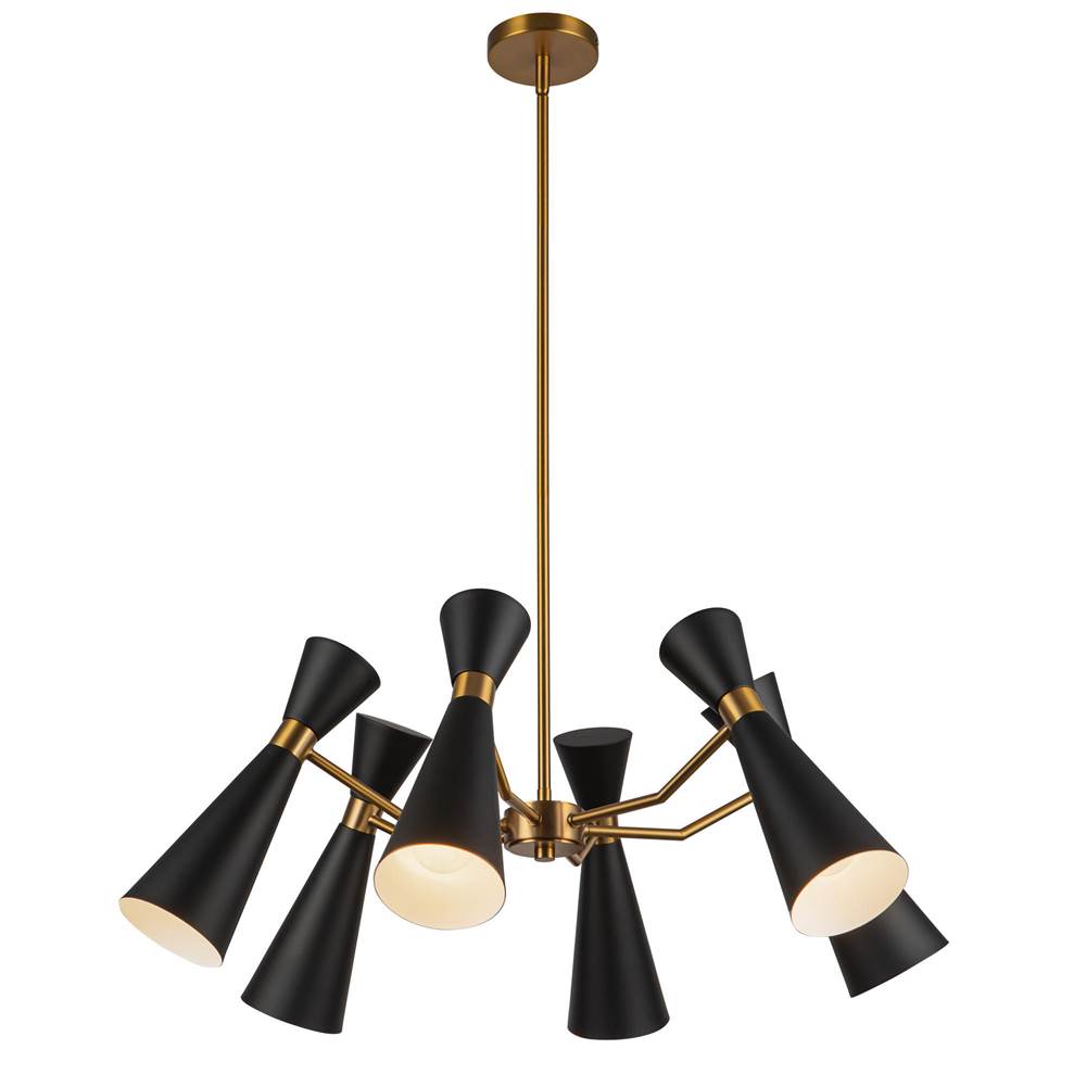 Alora Lighting CH574632MBAG Matte Black,Aged Gold Blake 32-in Matte Black/aged Gold Socket Chandelier Image 5