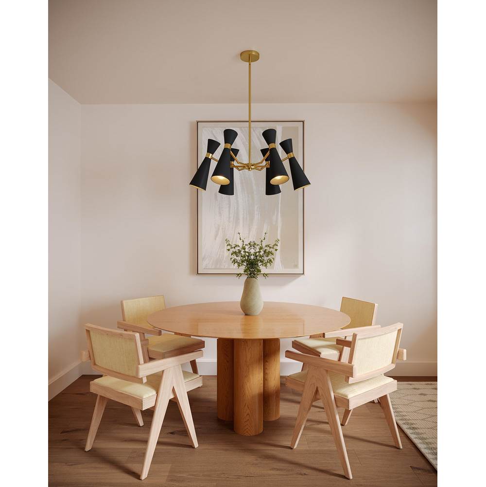 Alora Lighting CH574632MBAG Matte Black,Aged Gold Blake 32-in Matte Black/aged Gold Socket Chandelier Image 2