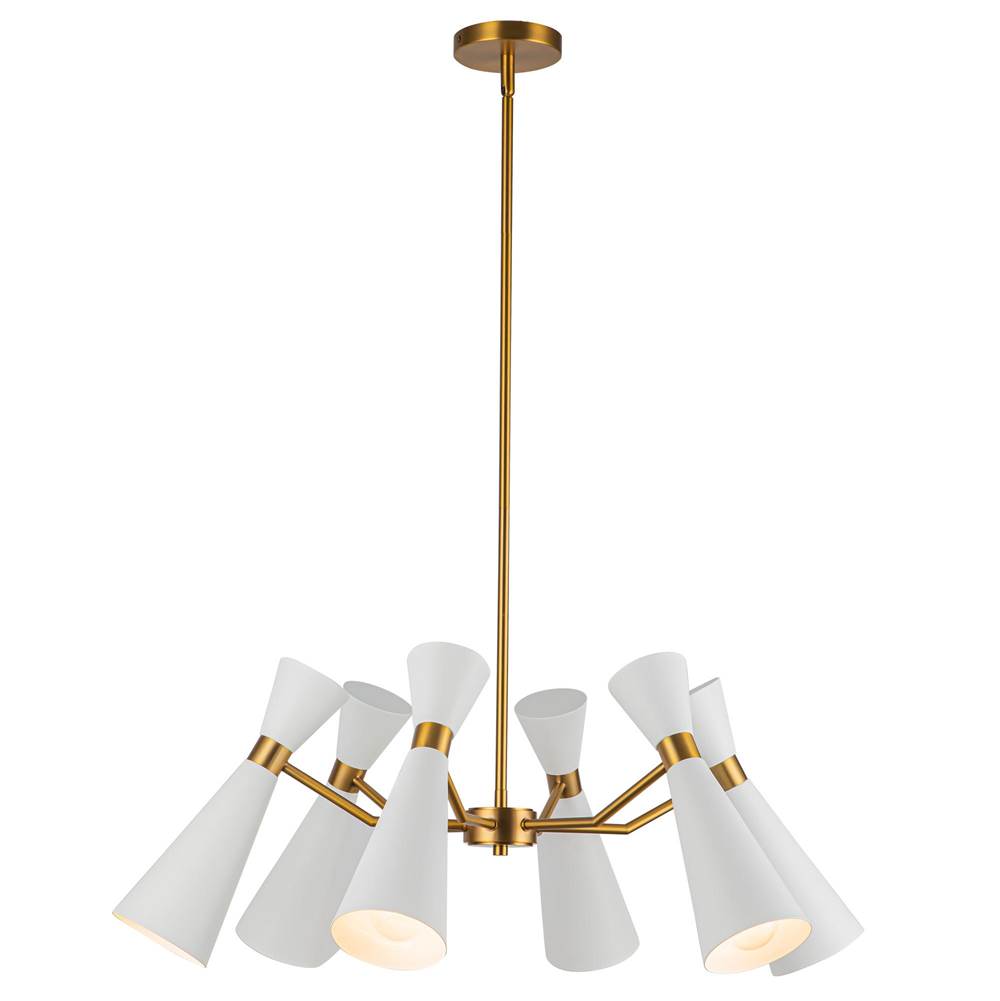 Alora Lighting Blake 32-in Matte Black/aged Gold Socket Chandelier