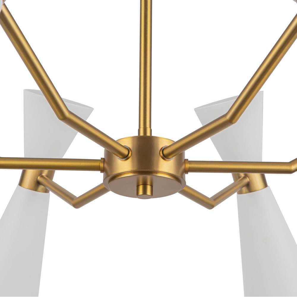 Alora Lighting CH574632WHAG White,Aged Gold Blake 32-in White/aged Gold Socket Chandelier Image 2