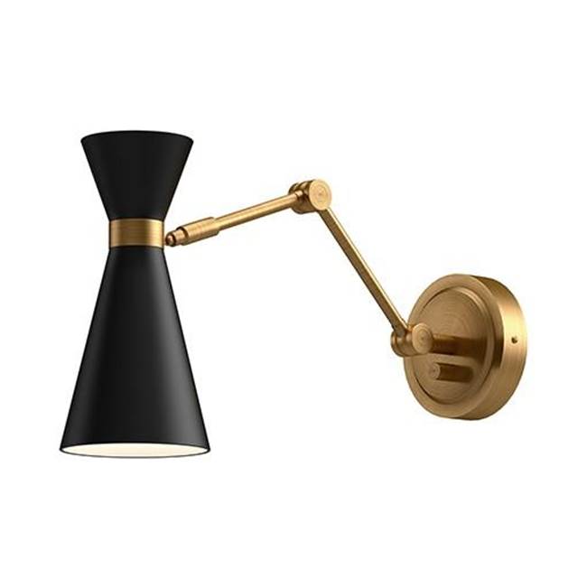 Alora Lighting Blake 5-in Aged Gold/matte Black 1 Light Wall/vanity