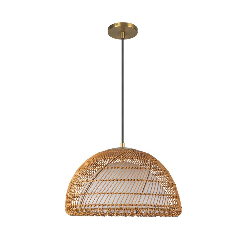 Alora Lighting Bondi 16-in Brushed Gold/opal 1 Light Pendant
