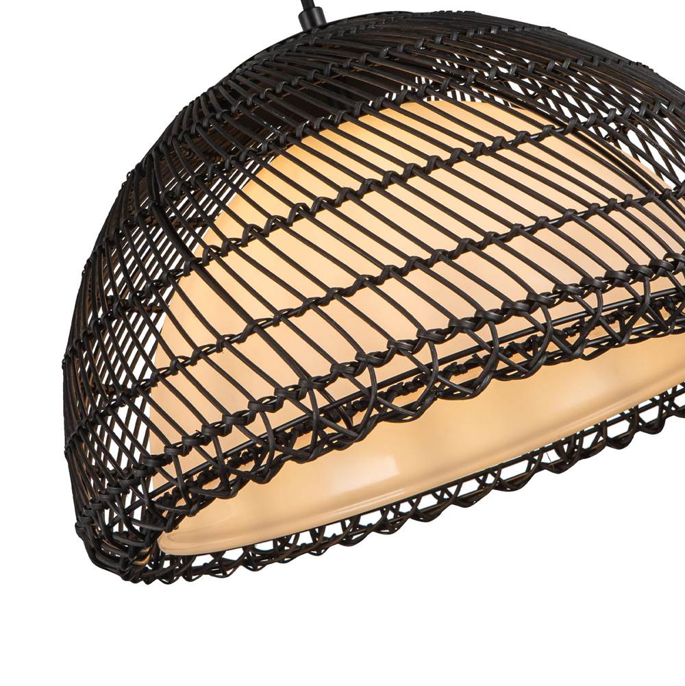 Alora Lighting PD631416MBOP Matte Black,Opal Bondi 16-in Matte Black/opal 1 Light Pendant Image 2