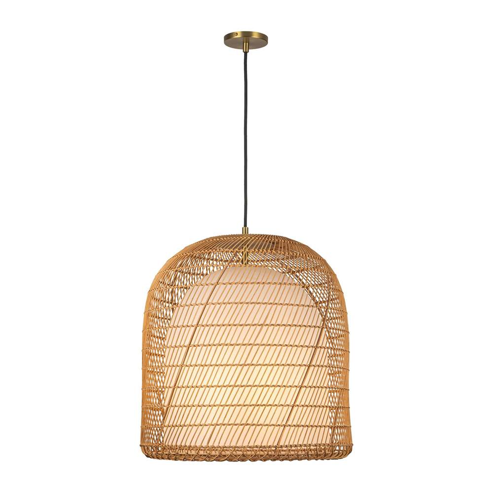 Alora Lighting PD631920BGOP Brushed Gold,Opal Glass Bondi 20-in Brushed Gold/opal Glass 1 Light Pendant Image 1