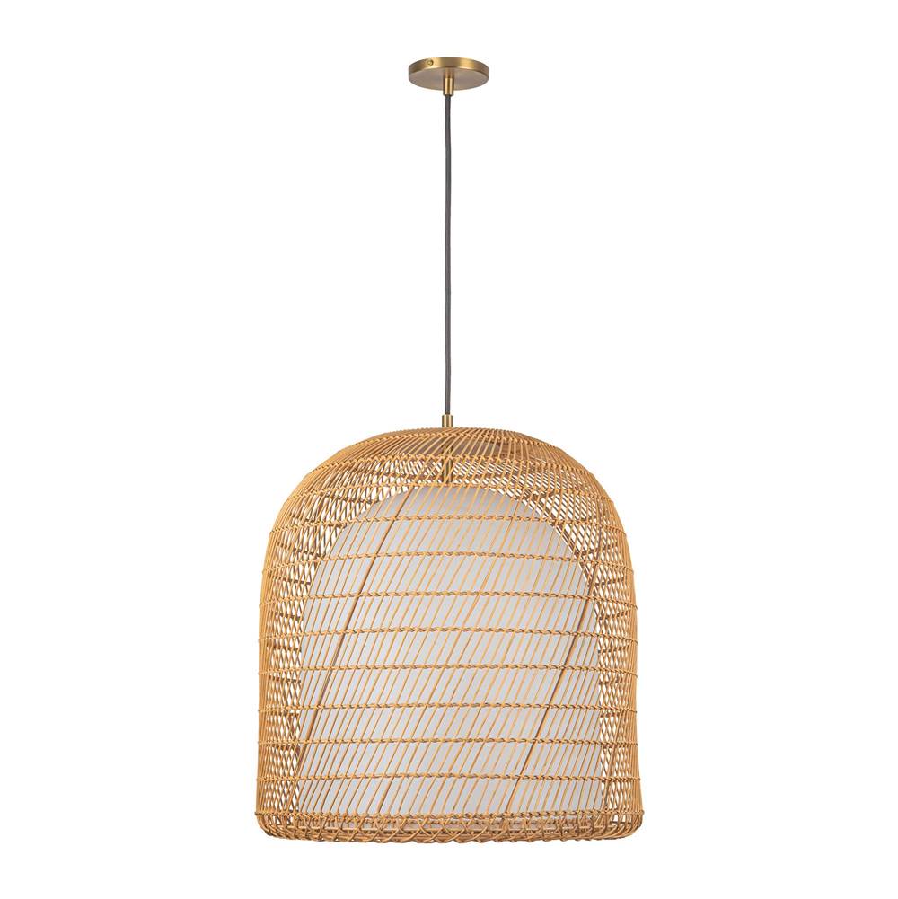 Alora Lighting Bondi 20-in Brushed Gold/opal Glass 1 Light Pendant