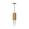 Alora Lighting Bordeaux 4-in Aged Gold/clear Ribbed Glass Led Pendant