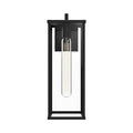 Alora Lighting Brentwood 17-in Clear Glass/textured Black 1 Light Exterior Wall Sconce