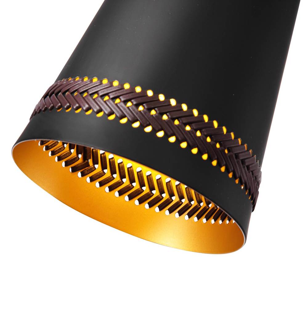 Alora Lighting WV342105MBHL Matte Black,Hazelnut Leather Brickell 5-in Matte Black/hazelnut Leather 1 Light Wall/vanity Image 2