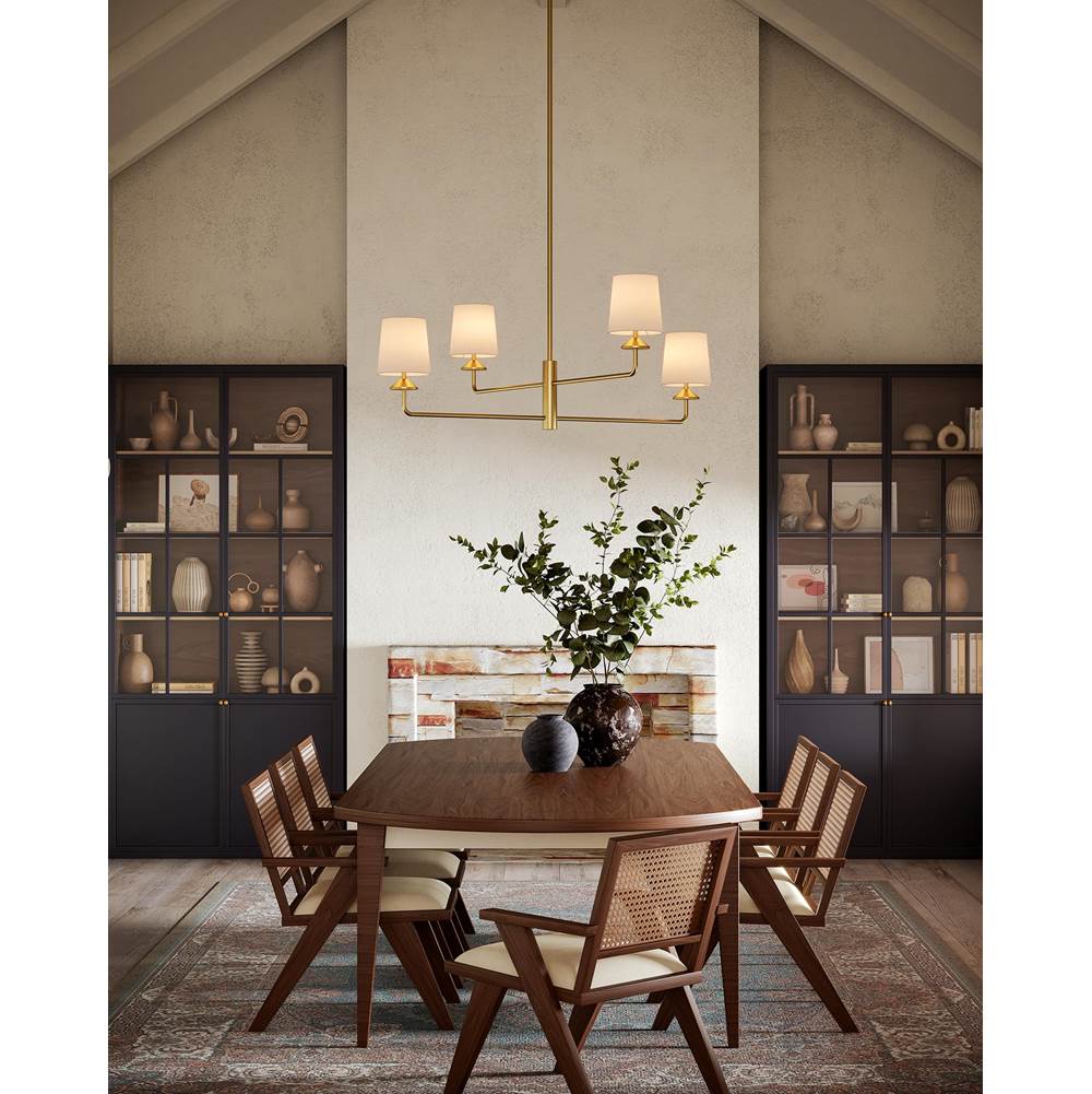 Alora Lighting CH497445BGWL Brushed Gold,White Linen Bridgette 45-in Brushed Gold/white Linen Socket Chandelier Image 2