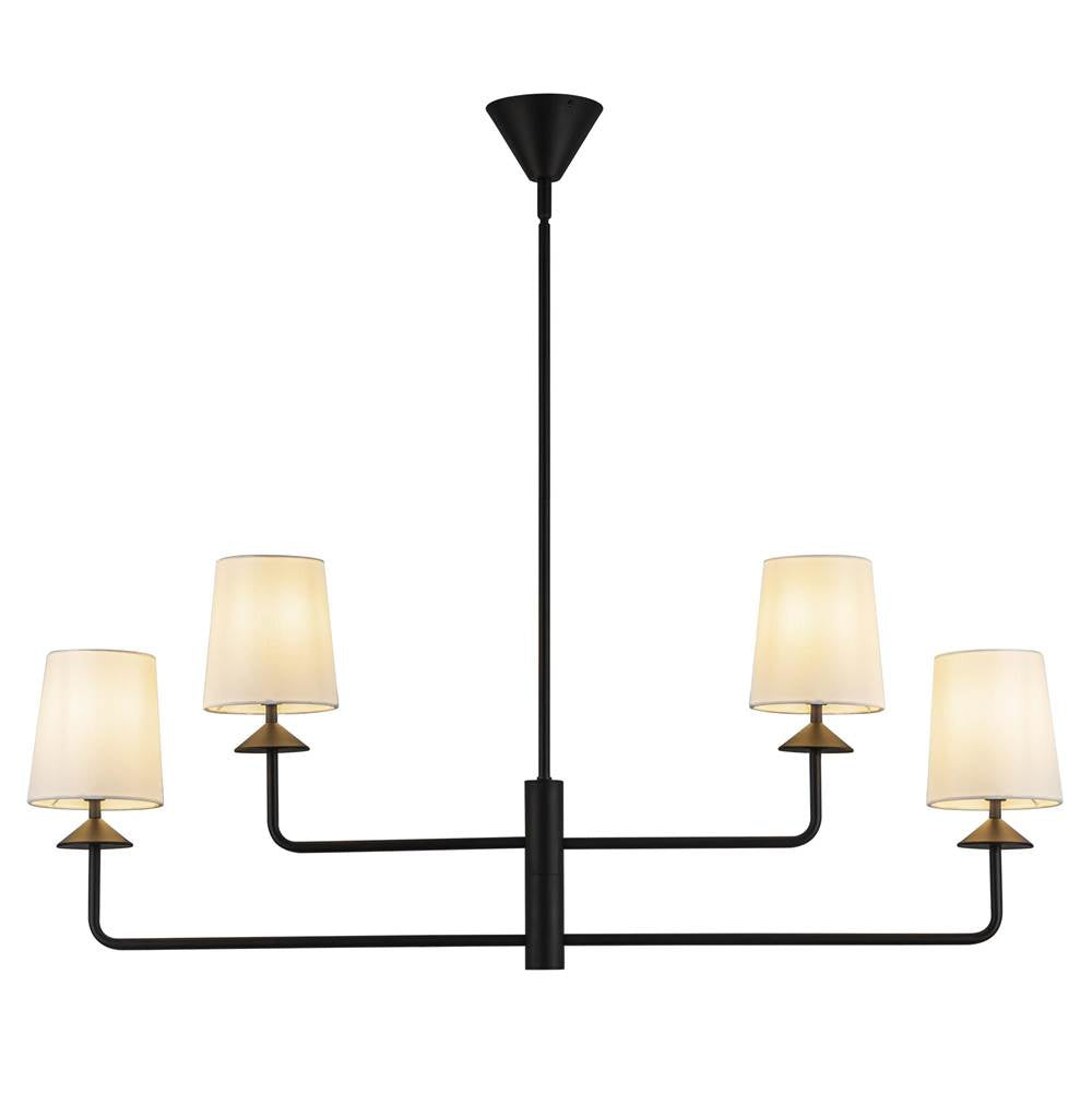 Alora Lighting Bridgette 45-in Brushed Gold/white Linen Socket Chandelier