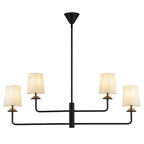 Alora Lighting Bridgette 45-in Brushed Gold/white Linen Socket Chandelier
