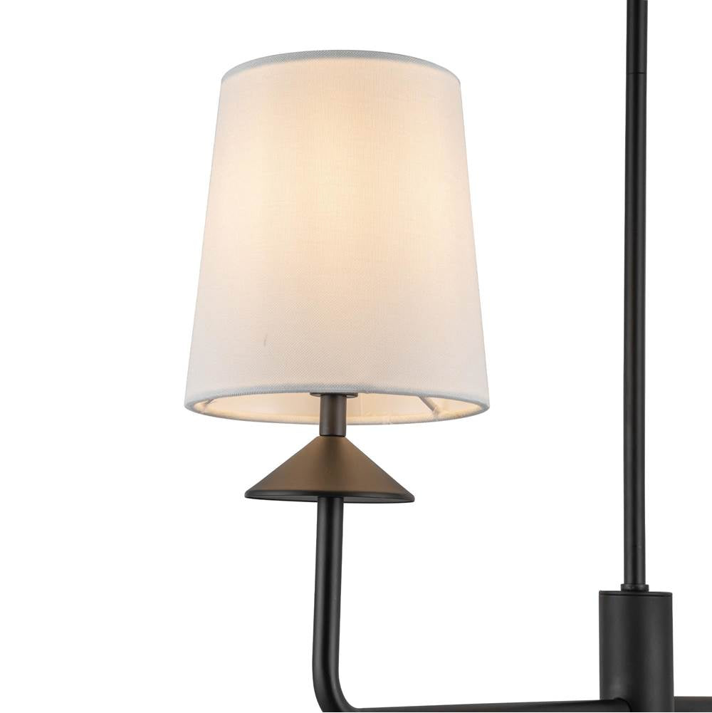 Alora Lighting CH497445MBWL Matte Black,White Linen Bridgette 45-in Matte Black/white Linen Socket Chandelier Image 4