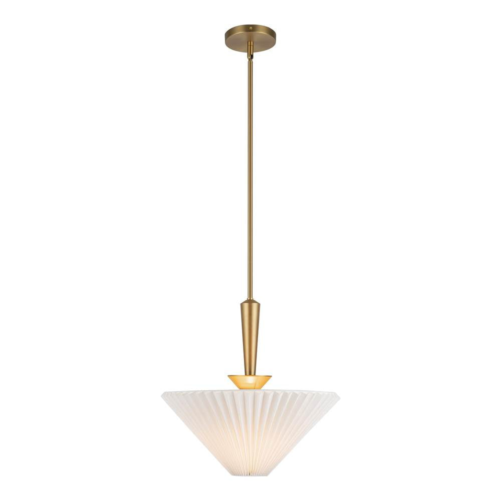 Alora Lighting PD497016BGFW Brushed Gold,Folded White Bridgette 16-in Brushed Gold/folded White Socket Pendant Image 1