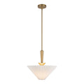Alora Lighting PD497016BGFW Brushed Gold,Folded White Bridgette 16-in Brushed Gold/folded White Socket Pendant Image 1