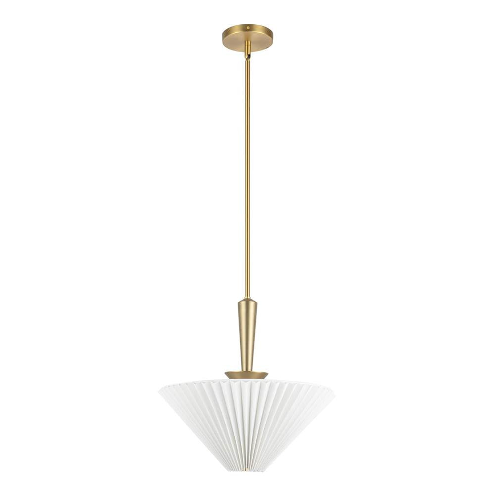 Alora Lighting PD497016BGFW Brushed Gold,Folded White Bridgette 16-in Brushed Gold/folded White Socket Pendant Image 4