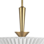 Alora Lighting PD497016BGFW Brushed Gold,Folded White Bridgette 16-in Brushed Gold/folded White Socket Pendant Image 2