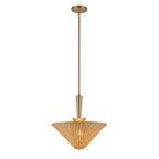 Alora Lighting Bridgette 16-in Brushed Gold/folded White Socket Pendant