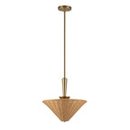 Alora Lighting PD497016BGRA Brushed Gold,Rattan Bridgette 16-in Brushed Gold/rattan Socket Pendant Image 4