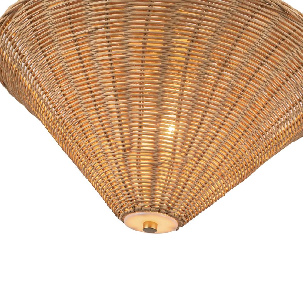 Alora Lighting PD497016BGRA Brushed Gold,Rattan Bridgette 16-in Brushed Gold/rattan Socket Pendant Image 3