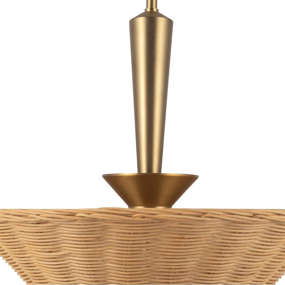 Alora Lighting PD497016BGRA Brushed Gold,Rattan Bridgette 16-in Brushed Gold/rattan Socket Pendant Image 2