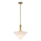 Alora Lighting Bridgette 16-in Brushed Gold/folded White Socket Pendant