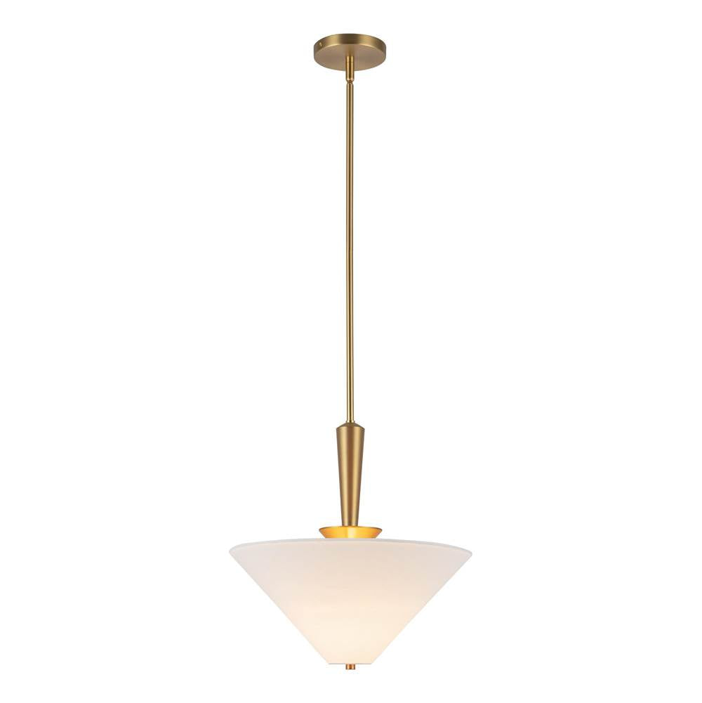 Alora Lighting Bridgette 16-in Brushed Gold/folded White Socket Pendant