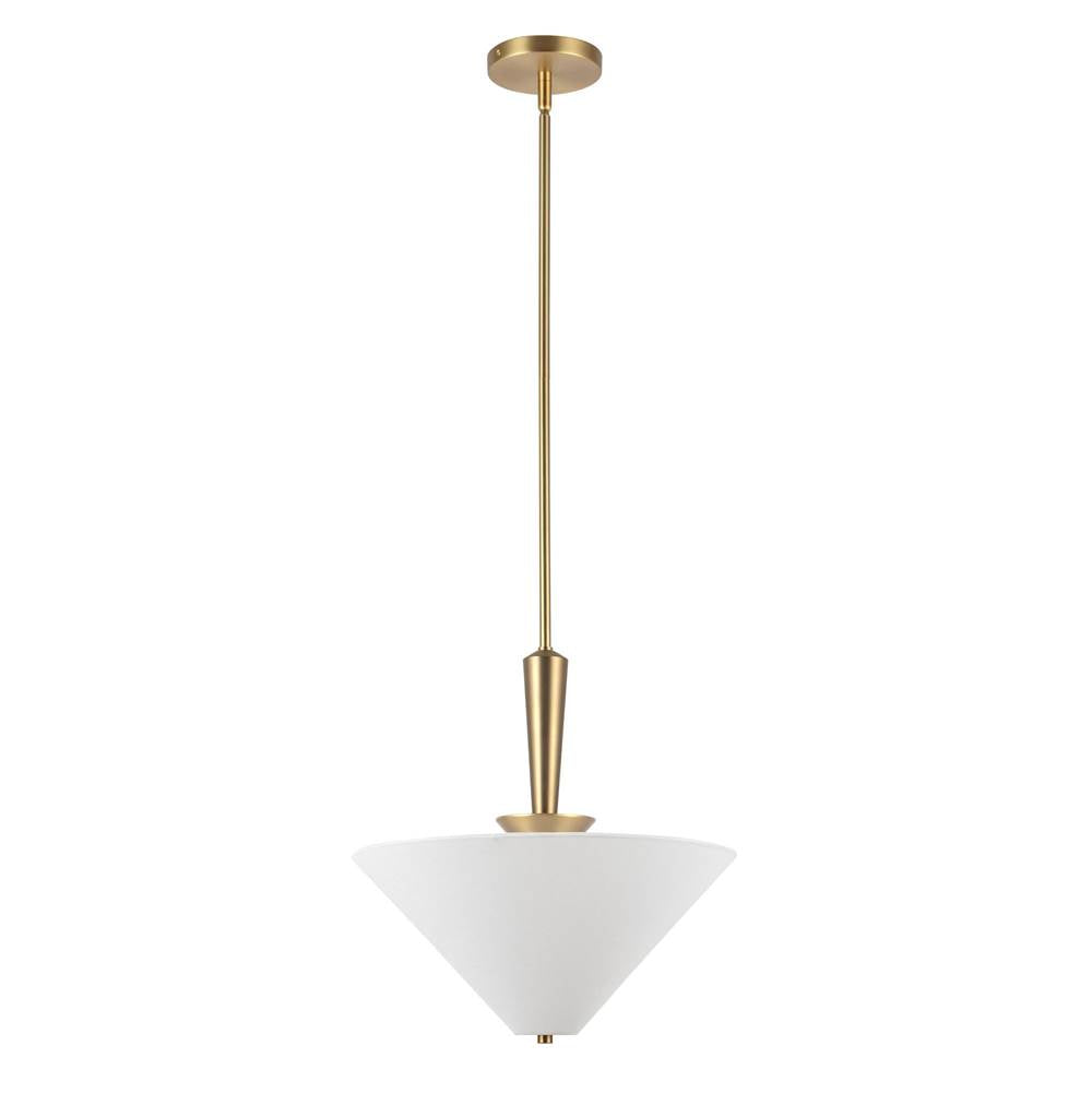 Alora Lighting PD497016BGWL Brushed Gold,White Linen Bridgette 16-in Brushed Gold/white Linen Socket Pendant Image 4