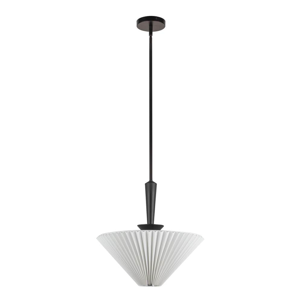 Alora Lighting Bridgette 16-in Brushed Gold/folded White Socket Pendant