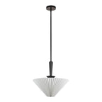 Alora Lighting Bridgette 16-in Brushed Gold/folded White Socket Pendant