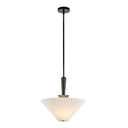Alora Lighting PD497016MBFW Matte Black,Folded White Bridgette 16-in Matte Black/folded White Socket Pendant Image 4