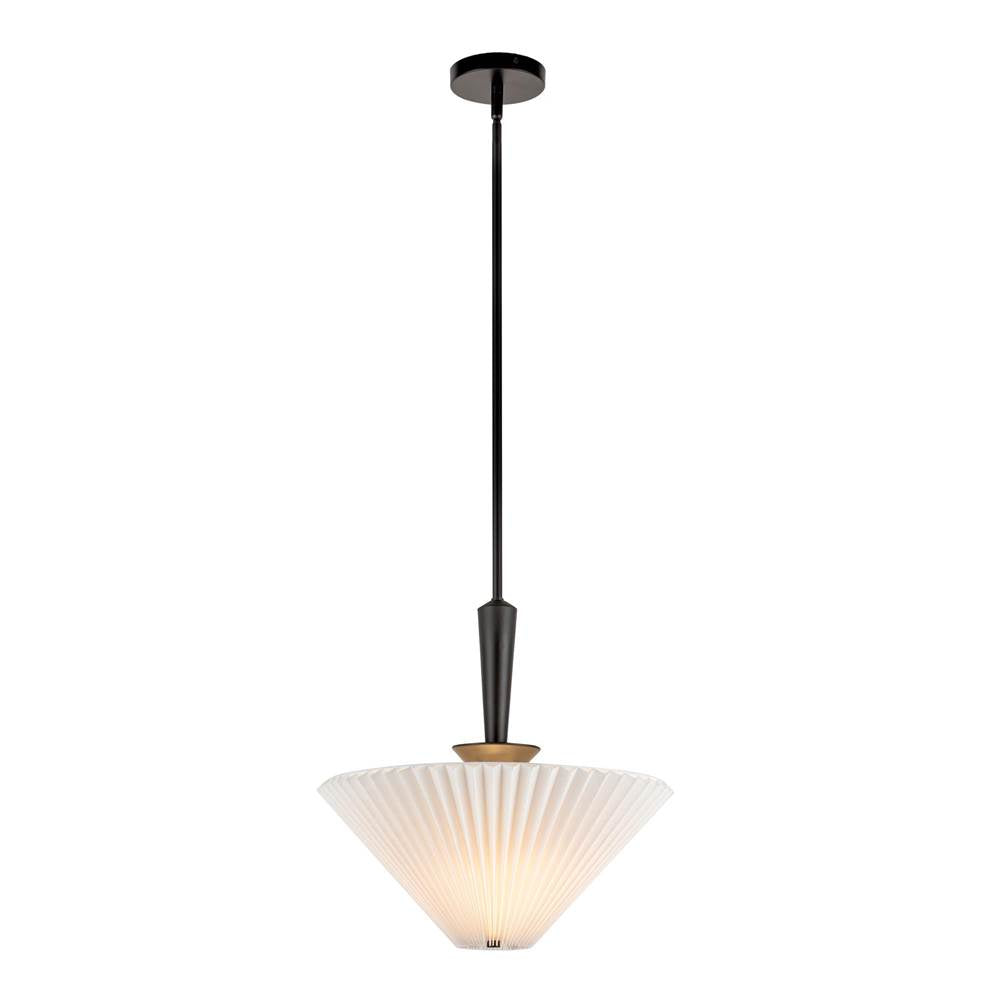 Alora Lighting PD497016MBFW Matte Black,Folded White Bridgette 16-in Matte Black/folded White Socket Pendant Image 4