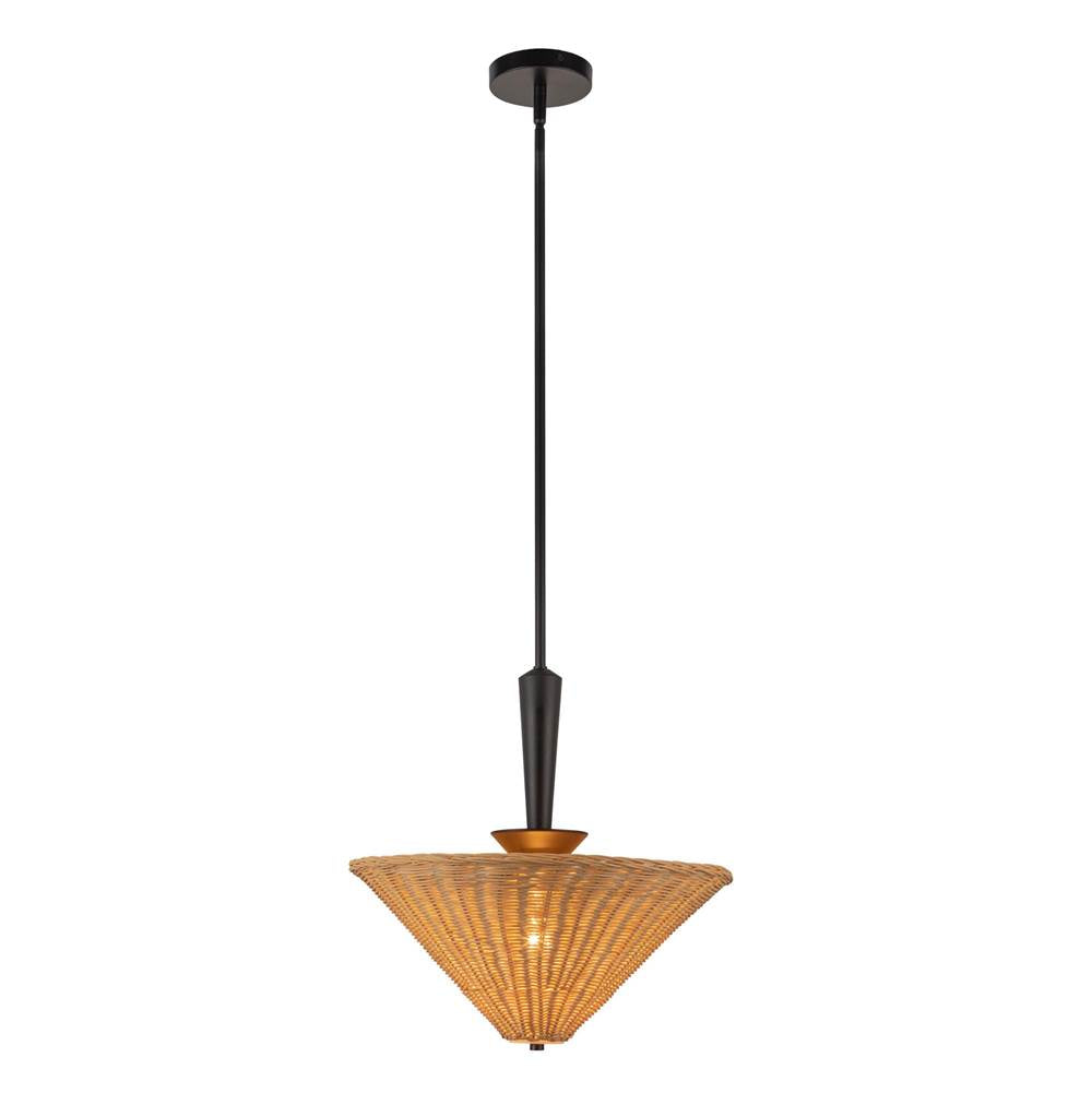 Alora Lighting Bridgette 16-in Brushed Gold/folded White Socket Pendant