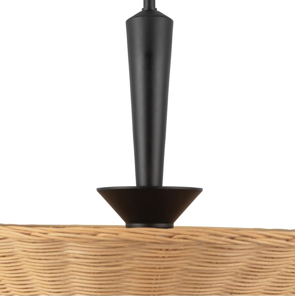 Alora Lighting PD497016MBRA Matte Black,Rattan Bridgette 16-in Matte Black/rattan Socket Pendant Image 2