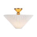 Alora Lighting SF497016BGFW Brushed Gold,Folded White Bridgette 16-in Brushed Gold/folded White Socket Semi-flush Mount Image 1
