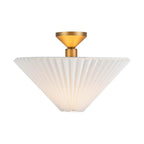 Alora Lighting SF497016BGFW Brushed Gold,Folded White Bridgette 16-in Brushed Gold/folded White Socket Semi-flush Mount Image 1