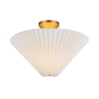 Alora Lighting Bridgette 16-in Brushed Gold/folded White Socket Semi-flush Mount