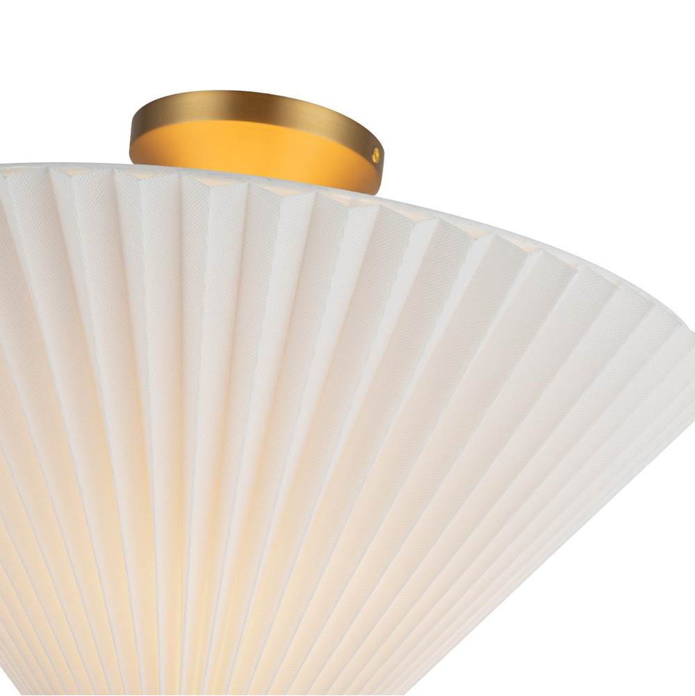 Alora Lighting SF497016BGFW Brushed Gold,Folded White Bridgette 16-in Brushed Gold/folded White Socket Semi-flush Mount Image 3