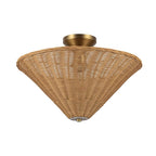 Alora Lighting Bridgette 16-in Brushed Gold/folded White Socket Semi-flush Mount