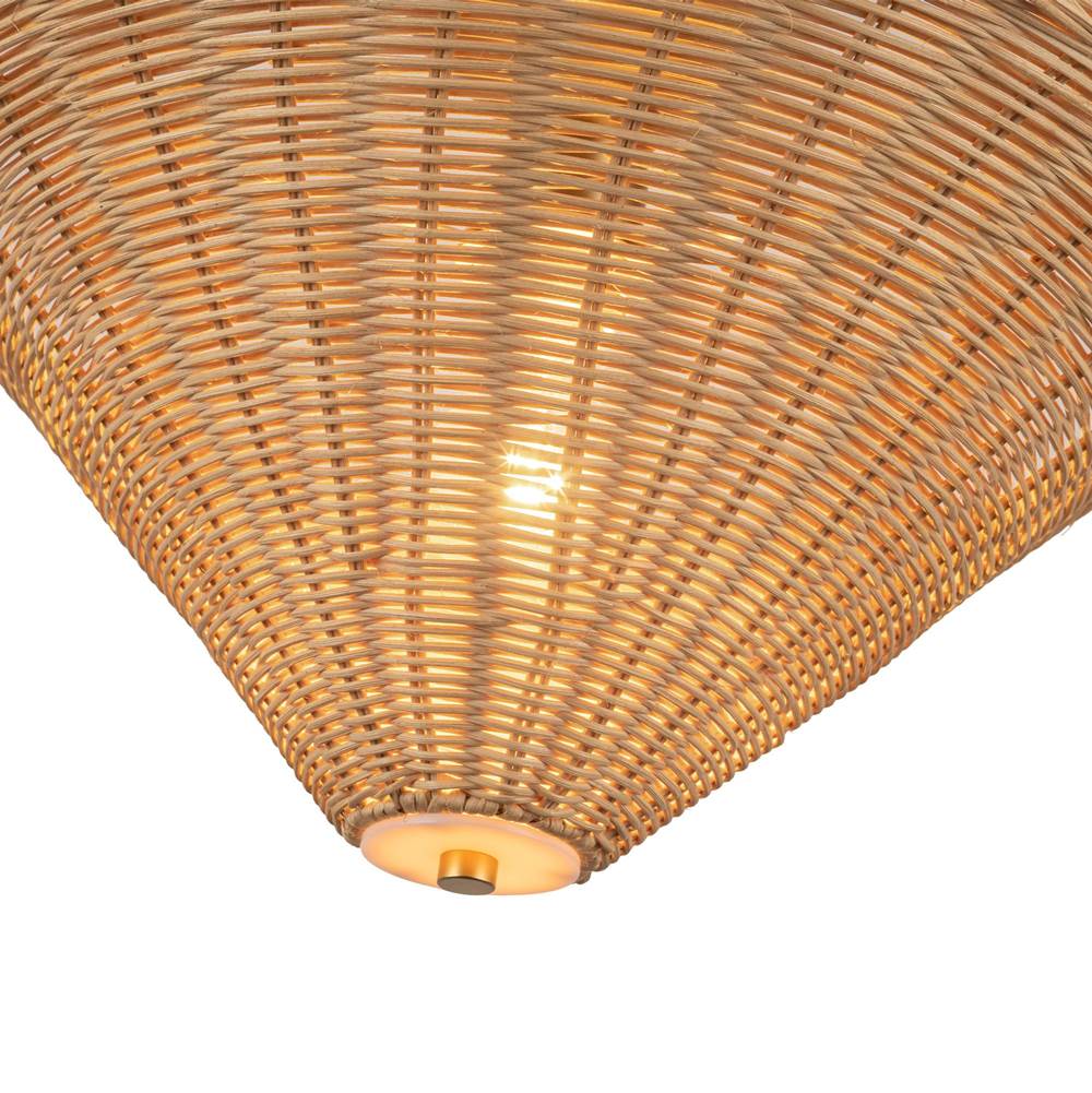 Alora Lighting SF497016BGRA Brushed Gold,Rattan Bridgette 16-in Brushed Gold/rattan Socket Semi-flush Mount Image 2