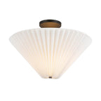 Alora Lighting Bridgette 16-in Brushed Gold/folded White Socket Semi-flush Mount