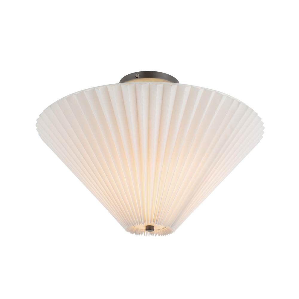 Alora Lighting SF497016MBFW Matte Black,Folded White Bridgette 16-in Matte Black/folded White Socket Semi-flush Mount Image 4