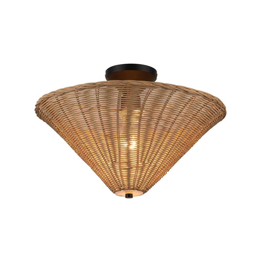 Alora Lighting Bridgette 16-in Brushed Gold/folded White Socket Semi-flush Mount