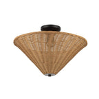 Alora Lighting SF497016MBRA Matte Black,Rattan Bridgette 16-in Matte Black/rattan Socket Semi-flush Mount Image 3