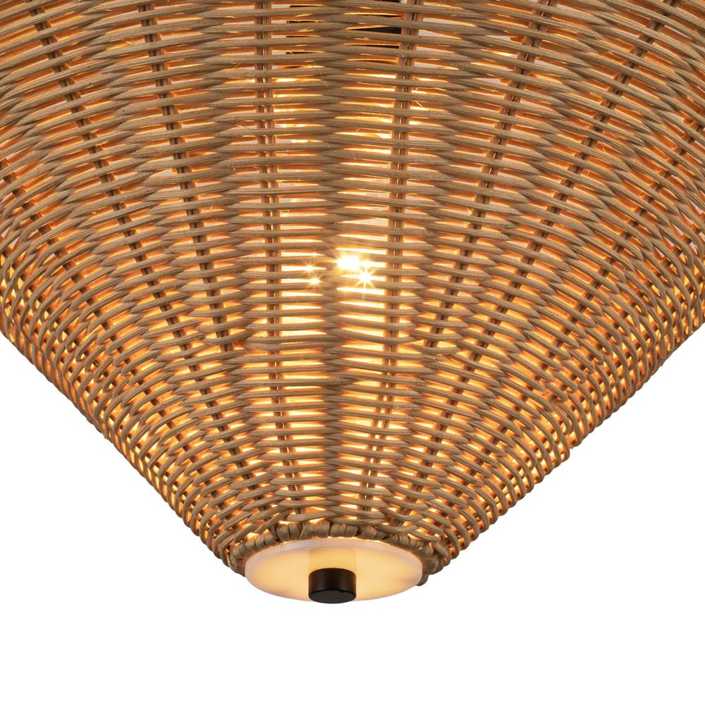 Alora Lighting SF497016MBRA Matte Black,Rattan Bridgette 16-in Matte Black/rattan Socket Semi-flush Mount Image 2
