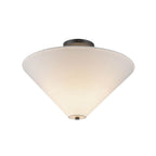 Alora Lighting Bridgette 16-in Brushed Gold/folded White Socket Semi-flush Mount