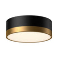Alora Lighting Brisbane 12-in Aged Gold/matte Black 2 Lights Flush Mount