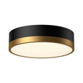 Alora Lighting Brisbane 16-in Aged Gold/matte Black 3 Lights Flush Mount