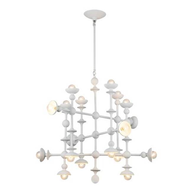 Alora Lighting Cadence 29-in Antique White 18 Lights Chandeliers