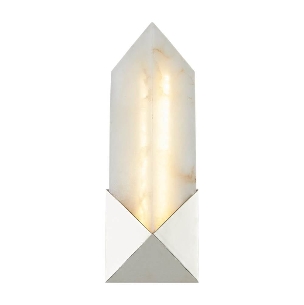 Alora Lighting Caesar 12-in Polished Nickel/alabaster Led Wall/vanity