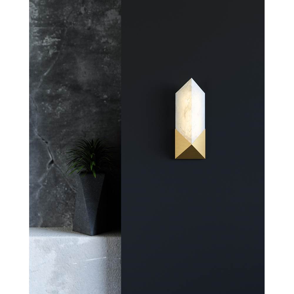 Alora Lighting Caesar 12-in Polished Nickel/alabaster Led Wall/vanity